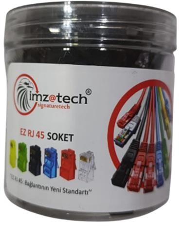 İMZATECH EZ RJ45 KONNEKTÖR (SİYAH) 100'LÜ KAVANOZ  imzatech 
