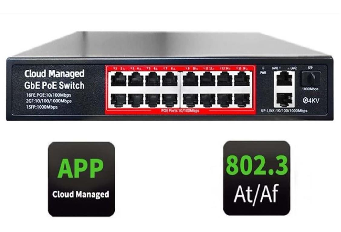 İMZATECH SOLİDFAST  16+2+1SFP PORT 240W  BULUT YÖNETİLEBİLİR  GİGABİT POE SWİTCH  imzatech 