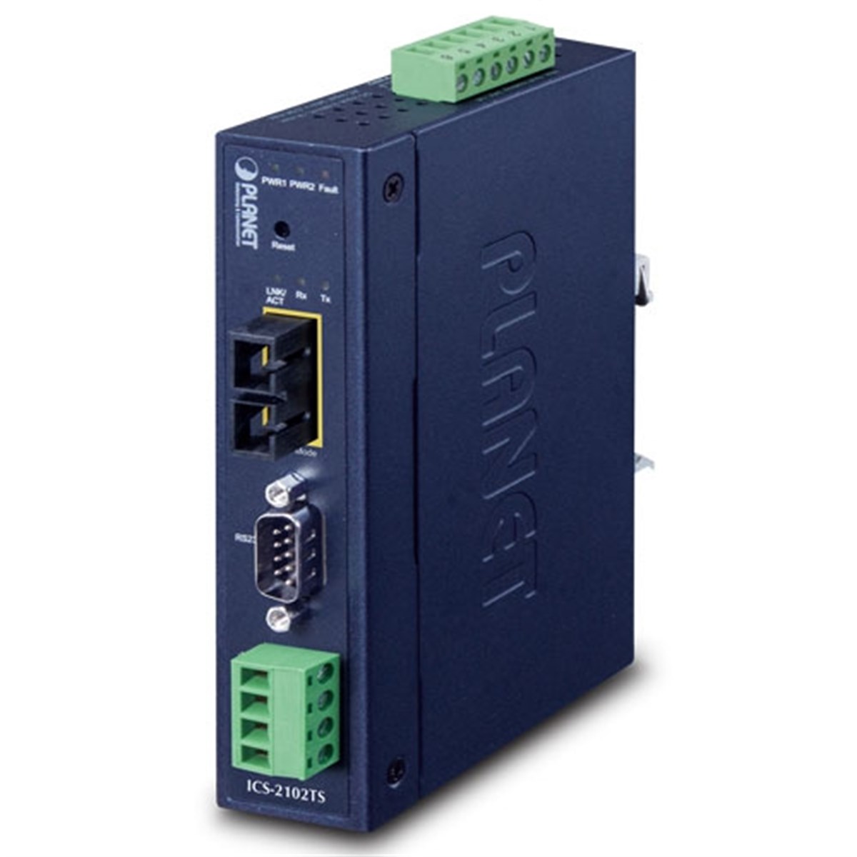 IP30 Endüstriyel 1-Port RS232/RS422/RS485 Serial Device Sunucu (IP30 Industrial 1-Port RS232/RS422/RS485 Serial Device Server)<br>
1 x 100FX SC, SM/30km<br>
-40~75 derece C