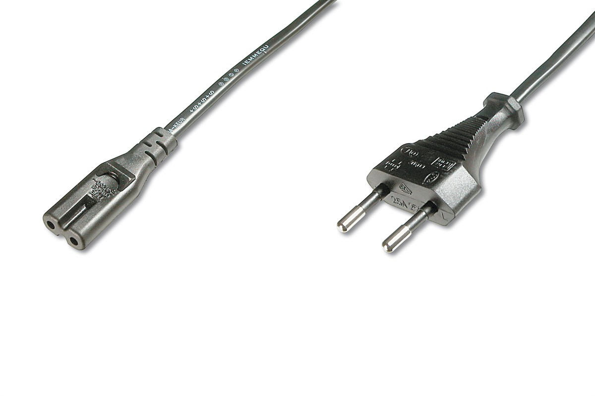 Digitus Mains Güç Kablosu, Euro C7 erkek <==> Euro C7 dişi, 1.80 metre, H03VVH2-F 2G 0.75qmm