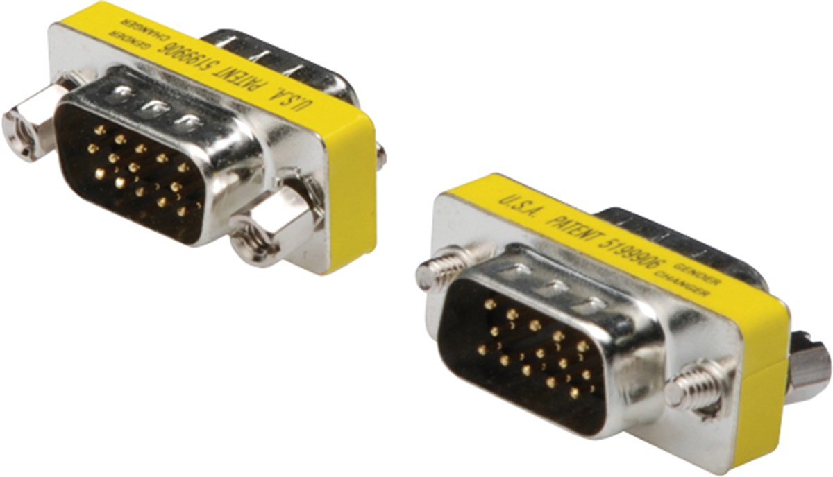 Mini Gender Changer, DB15HD erkek, DB15HD erkek. metal
