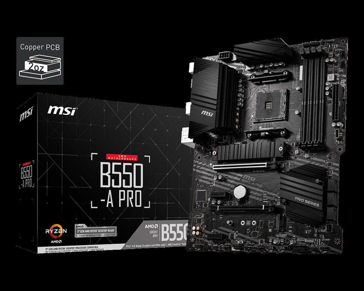 MSI B550-A PRO DDR4 3200MHZ 1XHDMI 1XDP 2XM.2 USB 3.2 ATX AM4 (AMD 5000/4000G/3000 SERİLERİ İLE UYUMLU)