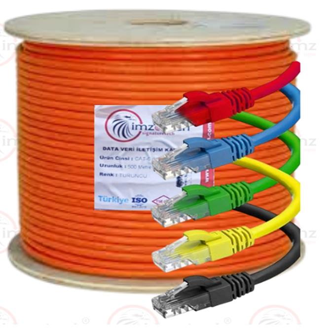 MZATECH CAT-6  14  15  16  (U/UTP) 23 AWG  NETWORK KABLOSU  500'LÜK TURUNCU  imzatech 