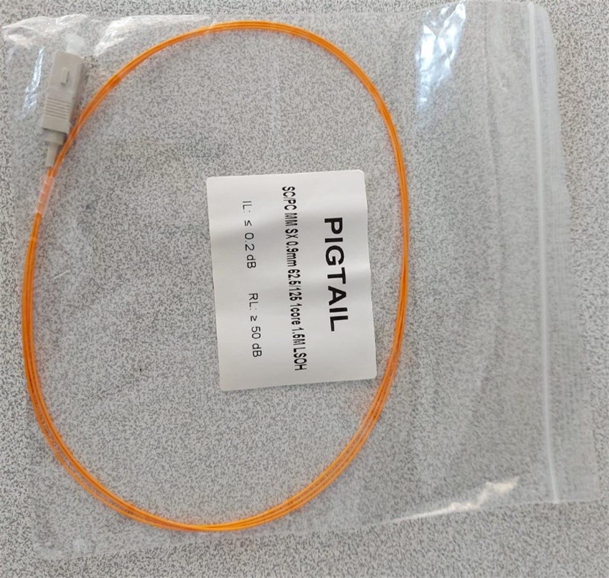 Pigtail SC MM SX 0.9mm 62.5/125 1 mt LSOH
