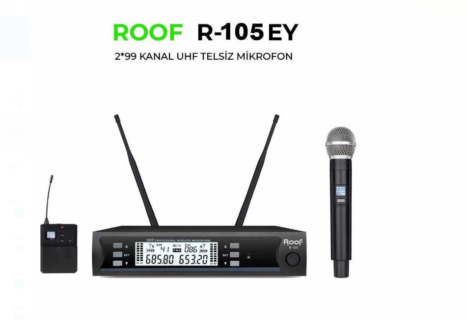 Roof R-105EY 2x99 Kanal UHF 1 El 1 Yaka Telsiz Mikrofon  Westa 