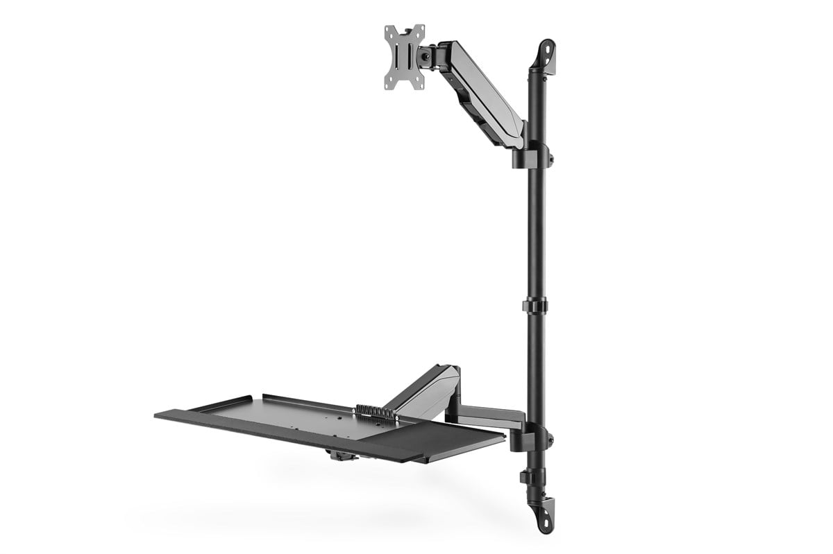 Digitus İş İstasyonları İçin Stant<br>
Duvara Çubuk Kanalıyla Monte Edilir<br>
Siyah Renk<br>
Yük Kapasitesi: 1-8 kg<br>
Maksimum Ekran Boyutu: 43 cm (17 inç)-81 cm (32 inç) <br> 
Digitus Sit-Stand Workstation wall single mou