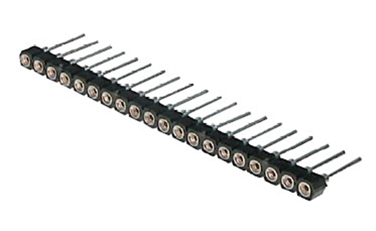 Socket, with machined contacts, 1-row (single row), L=7.43mm, pitch 2.54mm, number of contacts: 20