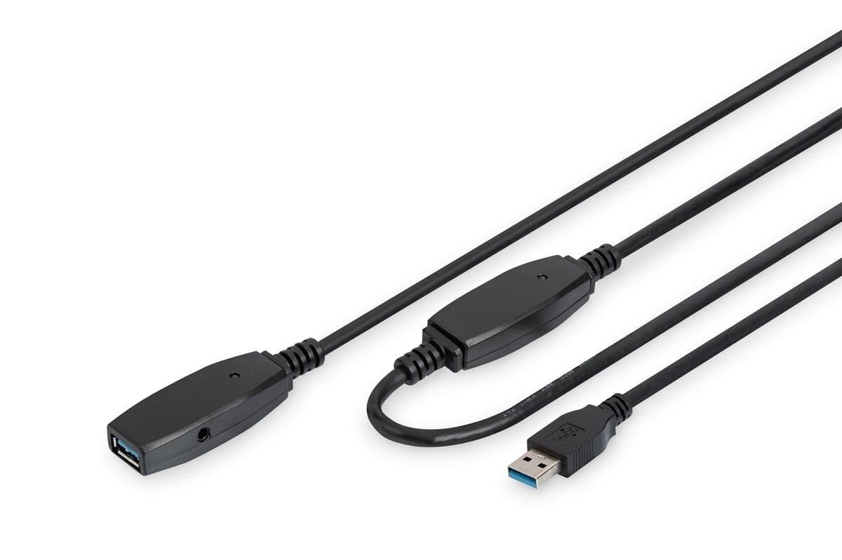 Digitus USB 3.0 Repeater / Uzatma Kablosu, 10 metre<br>
Digitus Active USB 3.0 extension cable, 10 m