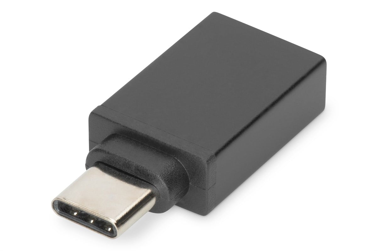 Digitus USB Tip C™ Adaptörü, USB Tip C Erkek <-> USB Tip A Dişi, 3A, 5GB (Super Speed), USB 3.0, siyah renk
