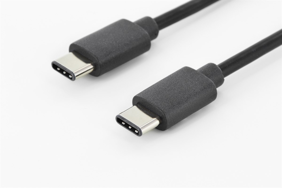 DIGITUS USB Type-C bağlantı kablosu, Type-C’den C’ye, 1.8metre, 3A, 480MB, 2.0 Version, siyah renk