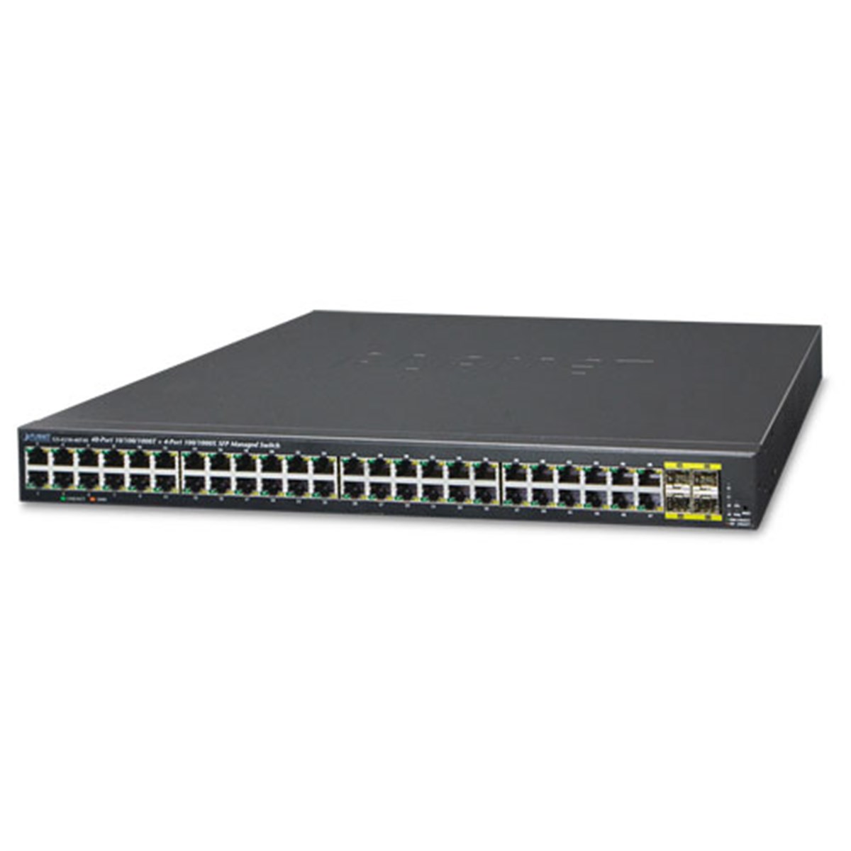 Yönetilebilir Gigabit Switch (Managed Gigabit Switch)<br>
48-Port 10/100/1000Base-T<br>
4-Port 100/1000Base-X SFP yuva<br>
1 x Konsol port