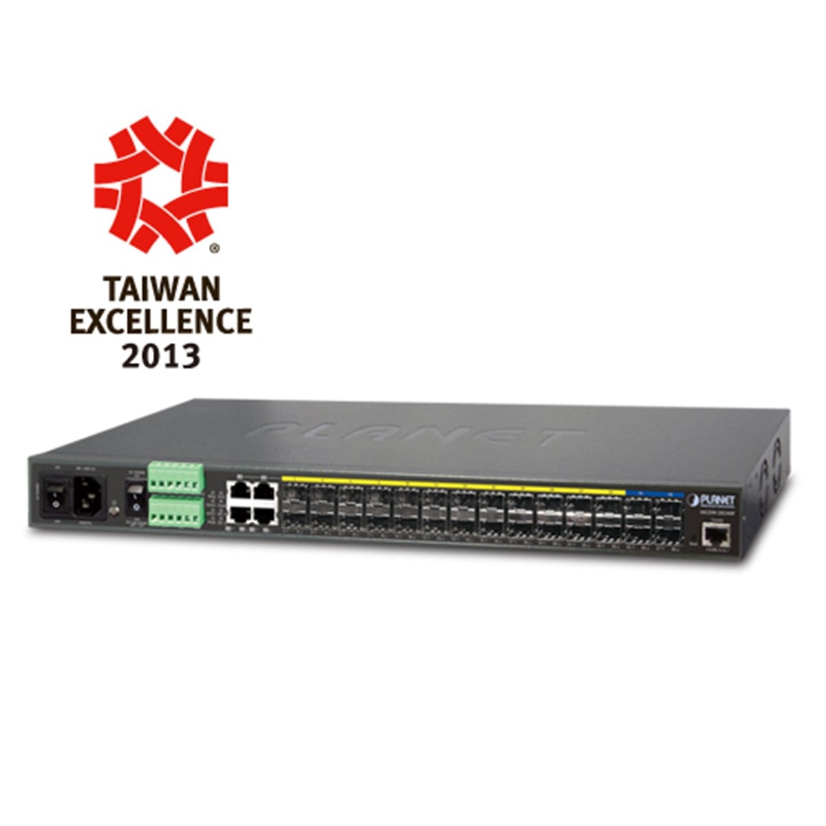 Yönetilebilir Metro Ethernet Switch (Managed Metro Ethernet Switch)<br>
24-Port 100/1000Base-X SFP yuva<br>
4-Port 10G SFP+  yuva
