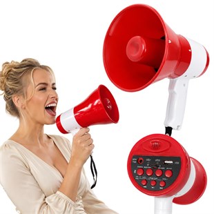 37865 - MAGİCVOİCE 619U 50 WATT ŞARJ EDİLEBİLİR EL MEGAFONU BLUETOOTH VE SES KAYIT DESTEKLİ