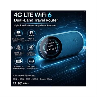 4G LTE Mobil Sim Kartlı WiFi 6 Router 3000mah Taşınabilir Hotspot Modem(kayıtlı)