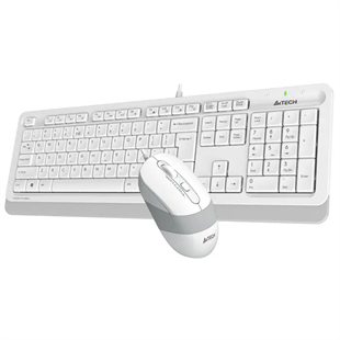 A4 TECH F1010 Kablolu USB Q Trk Beyaz Klavye - Mouse Set