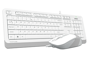 A4 TECH F1010 Kablolu USB Q Trk Beyaz Klavye - Mouse Set