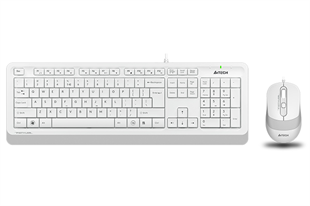 A4 TECH F1010 Kablolu USB Q Trk Beyaz Klavye - Mouse Set
