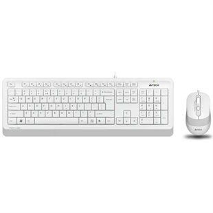 A4 TECH F1010 Kablolu USB Q Trk Beyaz Klavye - Mouse Set