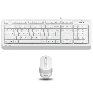 A4 TECH F1010 Kablolu USB Q Trk Beyaz Klavye - Mouse Set