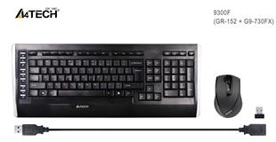 A4 Tech 9300F Kablosuz Q Klavye-mouse siyah-gri se