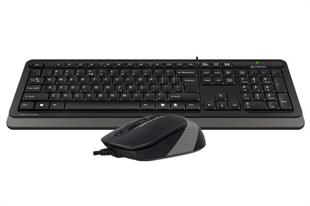 A4 Tech F1010 USB Q Klavye-mouse siyah-gri set