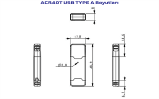 ACS ACR40T-A5 USB Type-C SIM Boyutlu Temaslı E-İmza Akıllı Kart Okuyucu