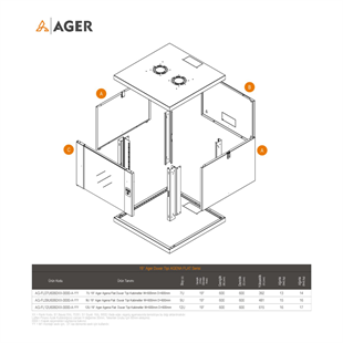 AGER 12U 600x600mm Duvar Tipi Beyaz Kabinet Agena Base AG-AF126060B1 Demonte