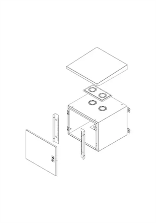 AGER 12U 600x600mm IP66 / IP55 Dış Ortam Duvar Tipi Çift Çıdarlı  Kabinet AG-OB12U6060B2