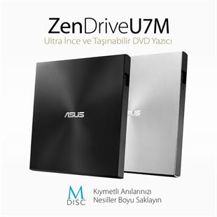 ASUS 8x ZENDRIVE SDRW-08U7M-U USB 2.0 Slim Harici DVD Yazıcı Siyah