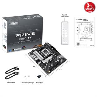 ASUS PRIME B850M-K B850M DDR5 (Vga Yok) GLan 2.5G mATX HD DP M2 AM5 AMD Anakart