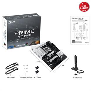 ASUS PRIME X870-P WIFI X870 DDR5 (Vga Yok) GLan 2.5G ATX HD TYP-C M2 WİFİ7 BT ARGB AM5 AMD Anakart
