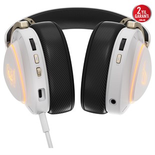 ASUS ROG Delta II KJP Beyaz Üçlü Bağlantı Modlu (2.4GHz / Bluetooth / 3.5mm) ARGB Kablosuz Oyuncu Kulaklığı / 90YH04C0-BHUA10