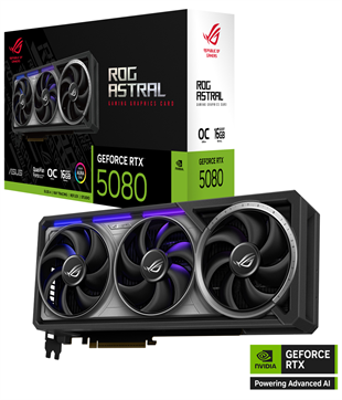 ASUS RTX5080 16GB ROG ASTRAL RTX5080-O16G GAMING GDDR7 256bit HDMI DP PCIe 5.0