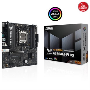 ASUS TUF GAMING A620AM-PLUS 7600MHZ(OC) DDR5 2xDP HDMI ÇİFT M2 USB3.2 AURA RGB 2.5GBİT LAN mATX