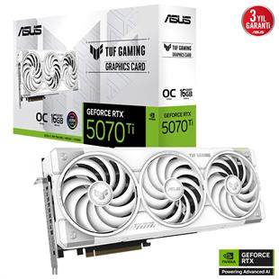 ASUS TUF-RTX5070TI-O16G-WHITE-GAMING-NVIDIA-GEFORCE-RTX 5070 TI-16GB GDDR7-256bit--OC-2xHDMI-3xDP-RGB-DLSS4 EKRAN KARTI