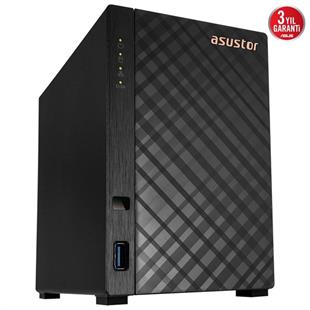 ASUSTOR 2diskli Realtek QC-1GB RAM-Gigabit Nas Server AS1102TL