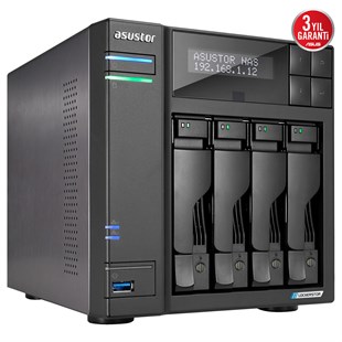 ASUSTOR 4diskli Celeron QC- 4GB RAM-2-2.5GbE Nas Server AS6704T v2
