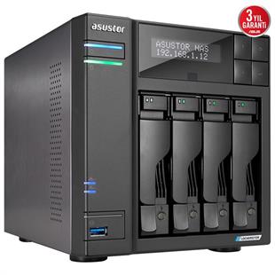 ASUSTOR LOCKERSTOR 4 Gen2 AS6704T-16GB CELERON N5105-16GB RAM-4diskli Nas Server (Disksiz)