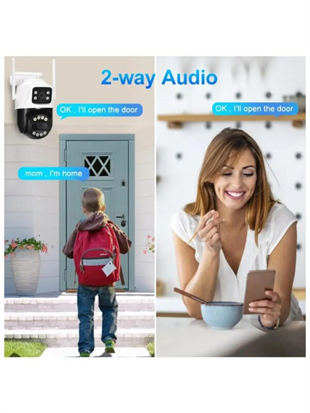 AVENIR 4MP PTZ Speed Dome Çift Kameralı Wıfı Kablosuz IP Kamera AV-S304