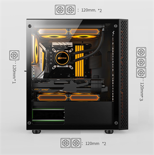 AZTECH 600w SKYLINE AZT04 RGB Gaming Mid-Tower Pc Kasası