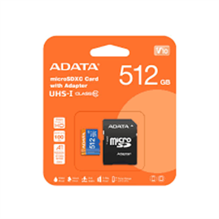 Adata 512GB AUSDX512GUICL10A1-RA1 Premier Class10 Adaptörlü MicroSDXC Hafıza Kartı