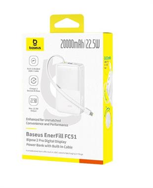 BASEUS ENERFILL FC51 BIPOW2 PRO 10000 22.5W BEYAZ