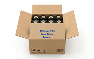 BIFO A410 wax.110mmx74m_out_FKS_24 110mm x 74m OUT Wax Ribon 24lü Koli