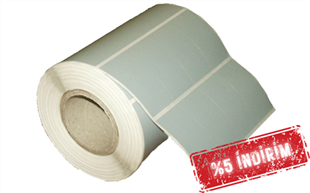 BIFO slv.25mmx45mm_4 Silvermat 25x45mm Yan Yana 4lü 110mm Rulo 4000 Adet Metalik Gri Yapışkanlı Etiket - Resin Ribon Gerekir