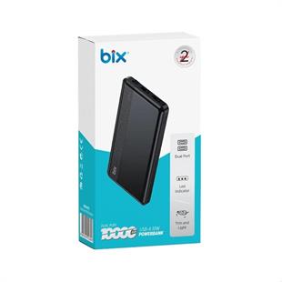 BİX 10000mAh BXPB108-BK 2x USB LED BİLDİRİMLİ Siyah POWERBANK