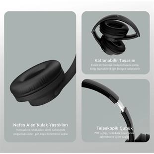 BİX BH2-BK Siyah SOUNDCRAFT BH2 KATLANABİLİR KULAKÜSTÜ KABLOSUZ KULAKLIK