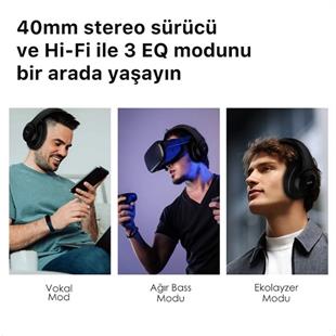 BİX BH2-BK Siyah SOUNDCRAFT BH2 KATLANABİLİR KULAKÜSTÜ KABLOSUZ KULAKLIK