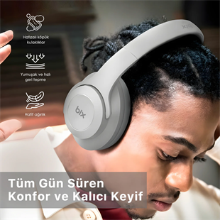 BIX BH2-IG Buz Grisi Souncraft BH2 Katlanabilir Kablosuz Kulaklık
