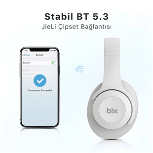 BIX BH2-IG Buz Grisi Souncraft BH2 Katlanabilir Kablosuz Kulaklık