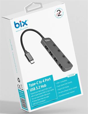 BİX BX20HB 4 Port Type-C to USB 3.2 Hub Çoklayıcı